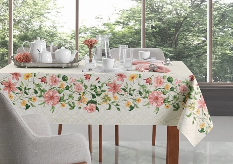 Toalha de Mesa Karsten Sempre Limpa Isis - Quadrada - 1.40x1.40m