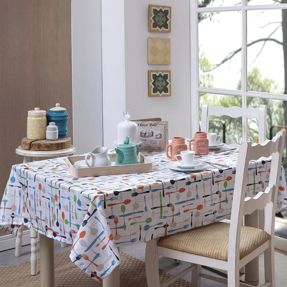Toalha de Mesa Quadrada 1,35x1,35m Kitchen Talher - Branyl