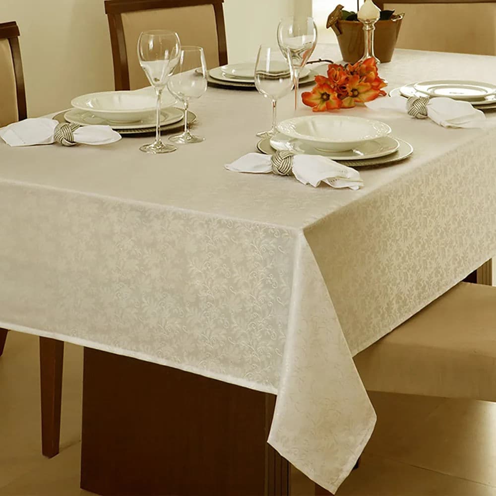 Toalha de Mesa Quadrada 2,20x2,20m Marfim Il Zani - Branyl