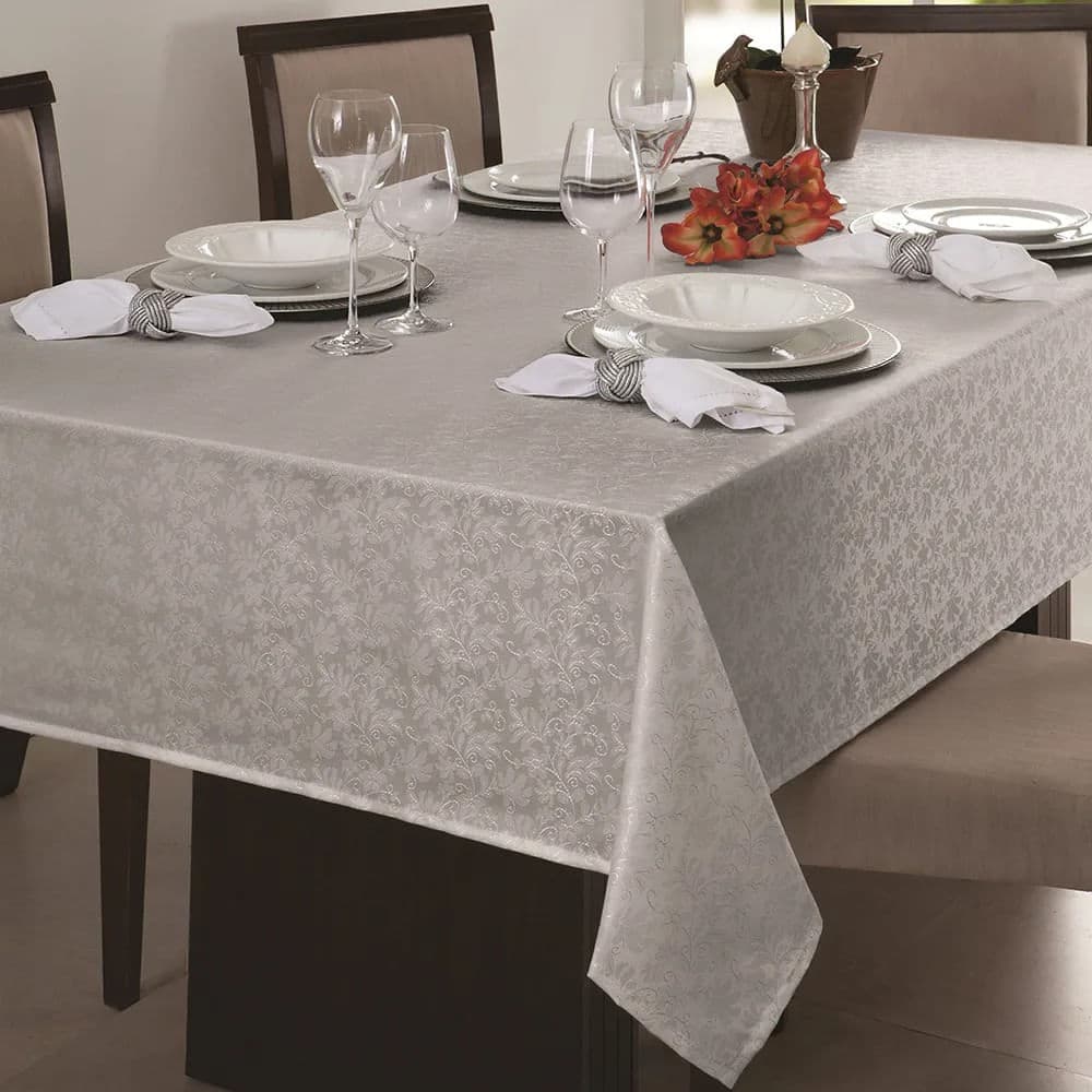 Toalha de Mesa Quadrada Prata 1,40x1,40m Il Zani - Branyl