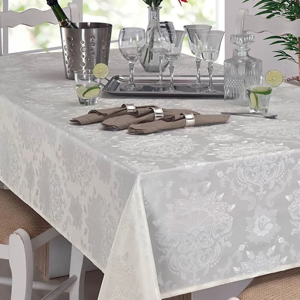 Toalha de Mesa Retangular 1,40x2,10m Prata Il Calem - Branyl