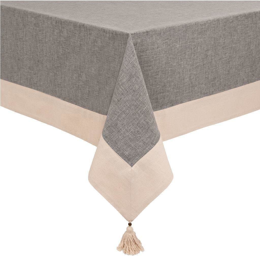 Toalha De Mesa Varkala Cinza e Bege Copa&Cia 1,80 x 2,70 m