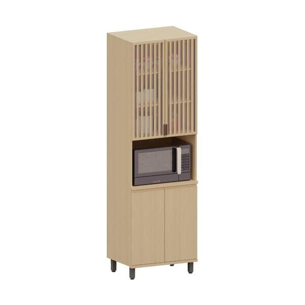 Torre Quente MDF Carvalho com 4 Portas 70x230x53cm Aura Luciane