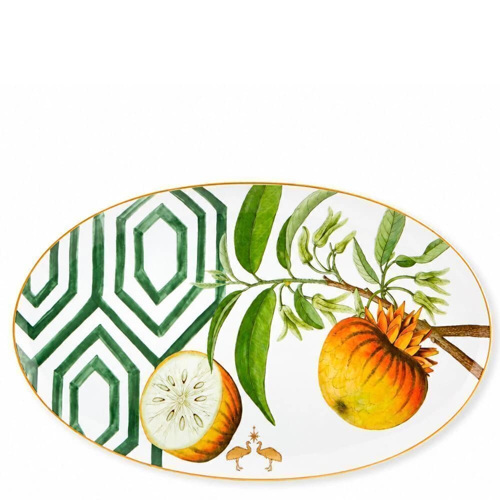 Travessa Oval de Porcelana Vista Alegre Amazônia 39x24cm