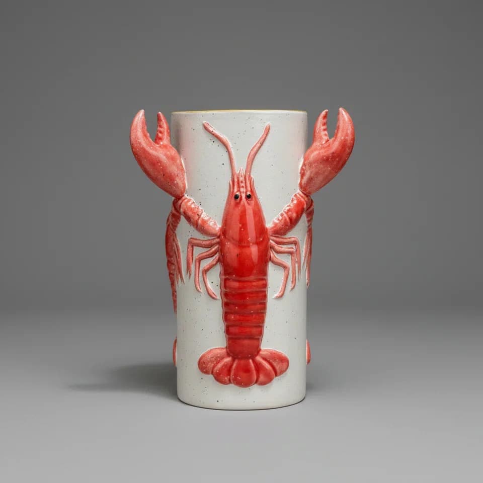 Vaso Ceramica Lobster Lagosta 23x22x32 - Tuut