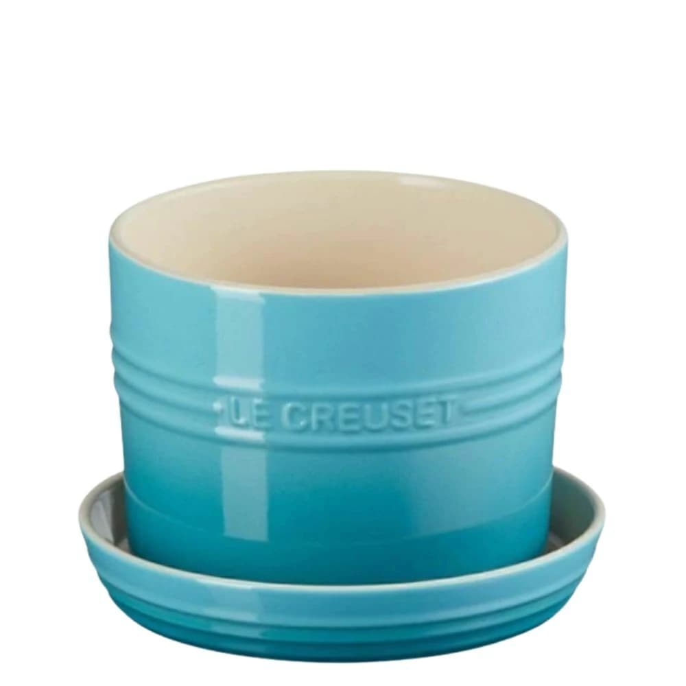 Vaso de Cerâmica para Ervas Le Creuset Azul Caribe 14cm