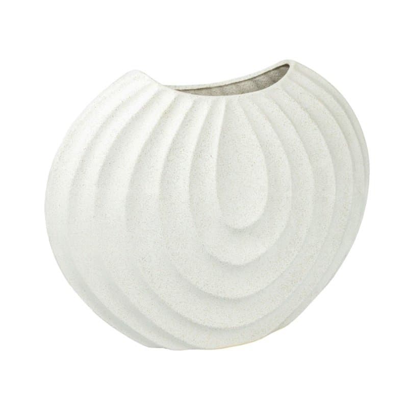 Vaso em Cerâmica Texturizado Lucatti Branco 33 x 40,5 x 15 cm
