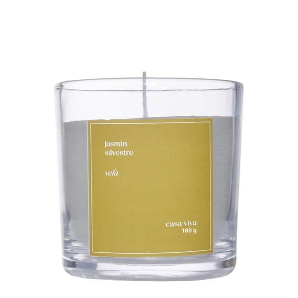 Vela Aromatizada Jasmim Silvestre Branco 7,8x7,8cm Casa Viva