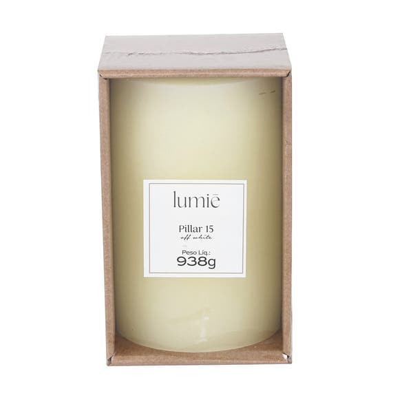 Vela Decorativa Bege Pillar 15 Lumie 15x9,5cm