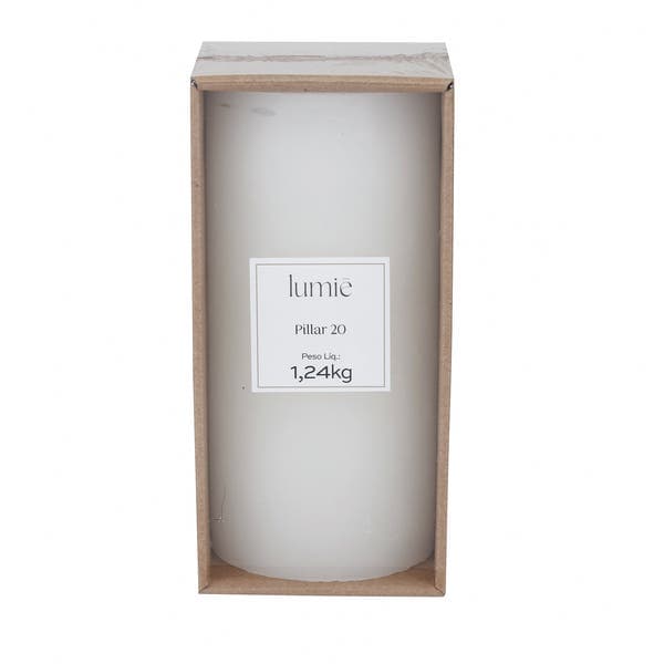 Vela Decorativa Branca 20x9,5cm Lumie