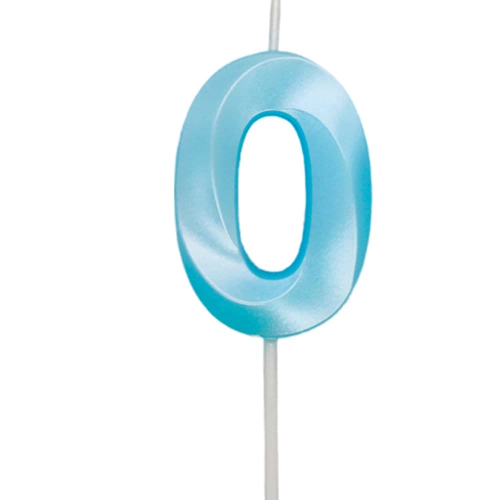Vela Design Número 0 Azul Candy