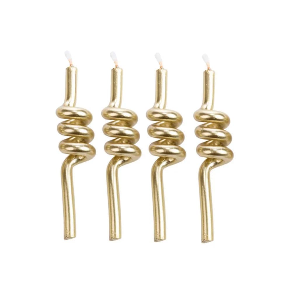 A Vela de Aniversário Tubo Kit com 4 Unidades Dourada - Silver Plastic