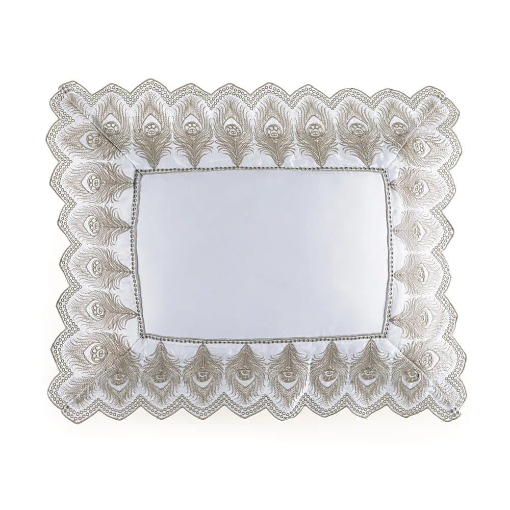 Almofada Piume 600 Fios Trussardi Branco/Legno 30cm x 40cm