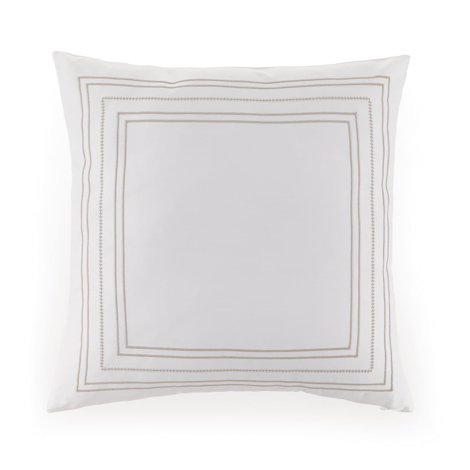Almofada Rienzo 300 Fios Egípcio Trussardi Branco/Nocciola 45 x 45 cm