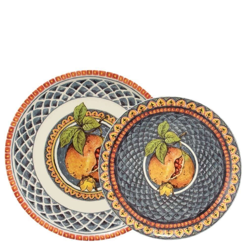 Aparelho de Jantar de Porcelana Frutti Italiani Romã 12pçs