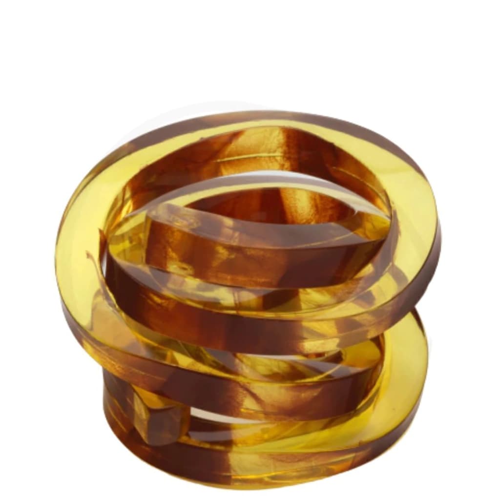 Argola para Guardanapo de Acrílico Onom Color Line Turtle Âmbar 6cm 4pçs