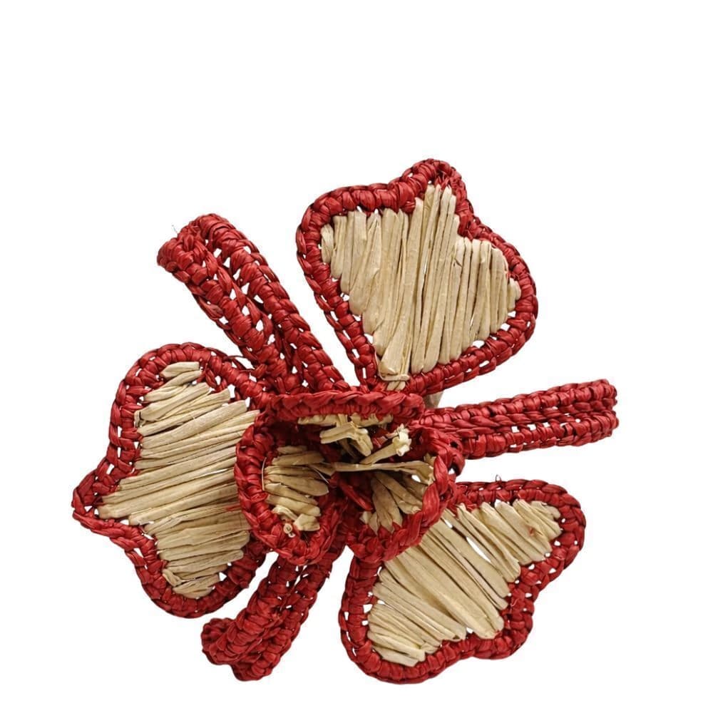 Argola para Guardanapo de Palha Colombiana Orquidea Vermelha 10cm