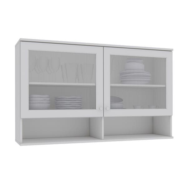 Armário 2 Portas 120x72x30cm Madeira Branco Bari Luciane