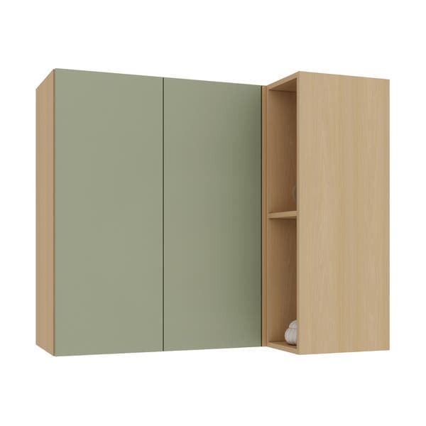 Armário 2 Portas 95x80x53cm Madeira Domus Carvalho UV e Verde Luciane