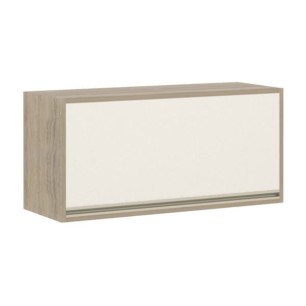 Armário Aéreo 1 Porta Basculante 80x36,5x31,5cm MDP Pérola Off Mel Selfie Luciane