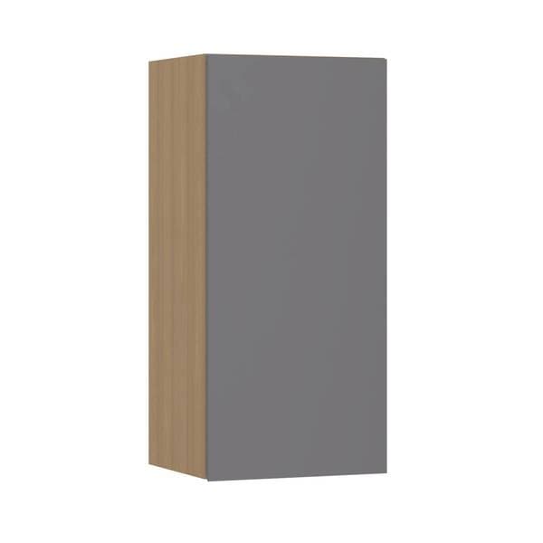 Armário Aéreo de Cozinha MDP Freijó e Cinza com 1 Porta 40x85x33cm Slim Luciane