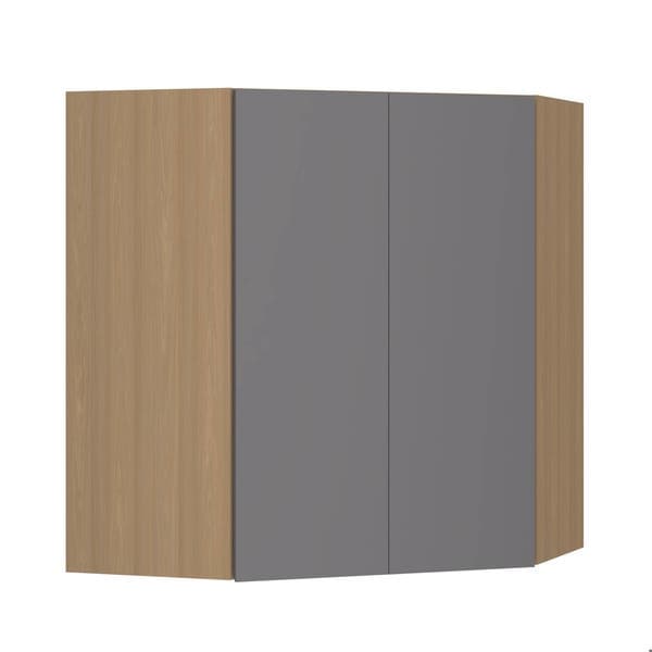 Armário Aéreo de Cozinha MDP Freijó e Cinza com 2 Portas 74x85x74cm Slim Luciane