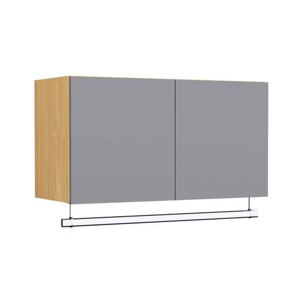 Armário Aéreo de Cozinha MDP Freijo e Cinza Puro com 2 Portas 80x42,5x36,5cm Slim Luciane