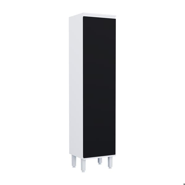 Armário Multiuso MDP Branco e Preto com 1 Porta 40x165x36,5cm Dora Luciane