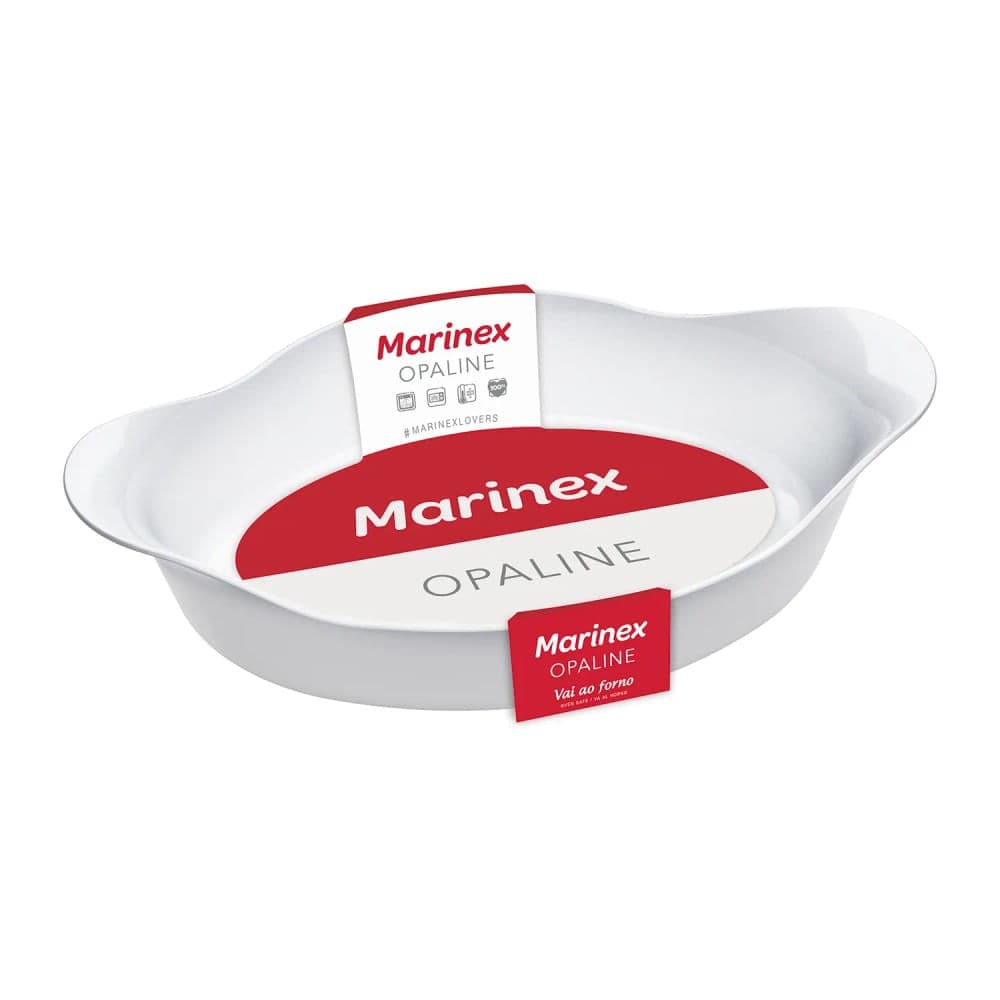 Assadeira Oval Opaline de Vidro 600mL - Marinex