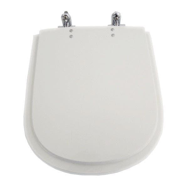 Assento Sanitário Formatos Etna com Fechamento Comum Quadrado Resina Branco Policlass