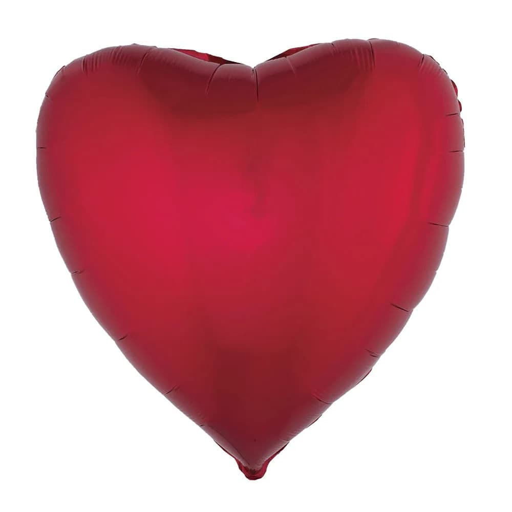 Balão Metalizado Coração 30 Polegadas Vermelho - Silver Plastic