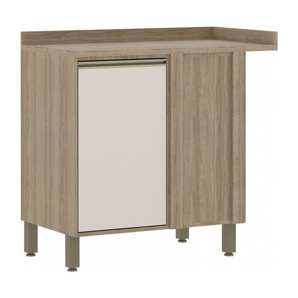 Balcão de Cozinha 1 Porta de Abrir 80x89,5x53cm MDP Pérola Off Mel Selfie Luciane