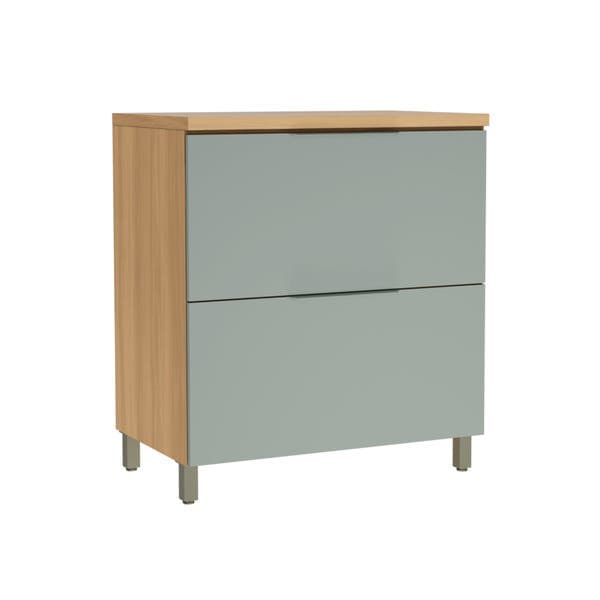 Balcão de Cozinha 100% MDF Nature e Verde com 1 Porta e 1 Gaveta 80x91x52cm Marquesa Nesher