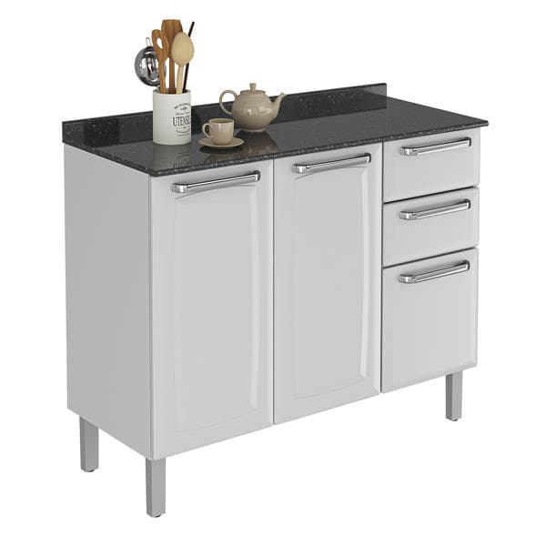 Balcão de Cozinha 86x105x45cm Aço Branco Neve Luce Itatiaia