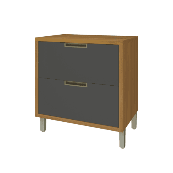 Balcão de Cozinha MDF Freijó e Grafite com 1 Gaveta e 1 Porta 80x86x52cm Turquesa Nesher