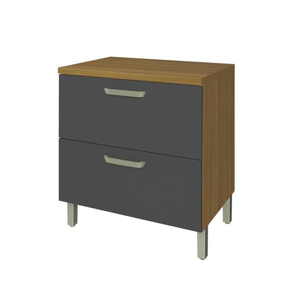 Balcão de Cozinha MDF Freijó e Off White com 1 Gaveta e 1 Porta 80x86x52cm Safira Nesher