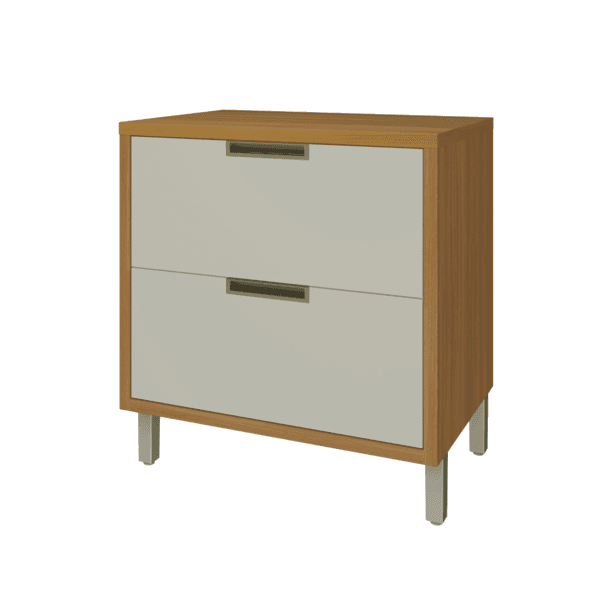 Balcão de Cozinha MDF Freijó e Off White com 1 Gaveta e 1 Porta 80x86x52cm Turquesa Nesher