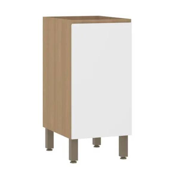 Balcão de Cozinha MDP Freijó e Branco com 1 Porta 40x87x53cm Slim Luciane