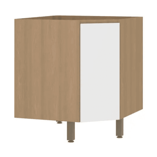 Balcão de Cozinha MDP Freijó e Branco com 1 Porta 74x87x74cm Slim Luciane