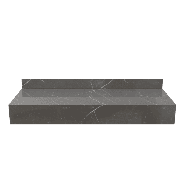Bancada de Banheiro em Porcelanato para Cuba de Apoio 15x120x45cm Grande Cinza Marmi Vip Bongut