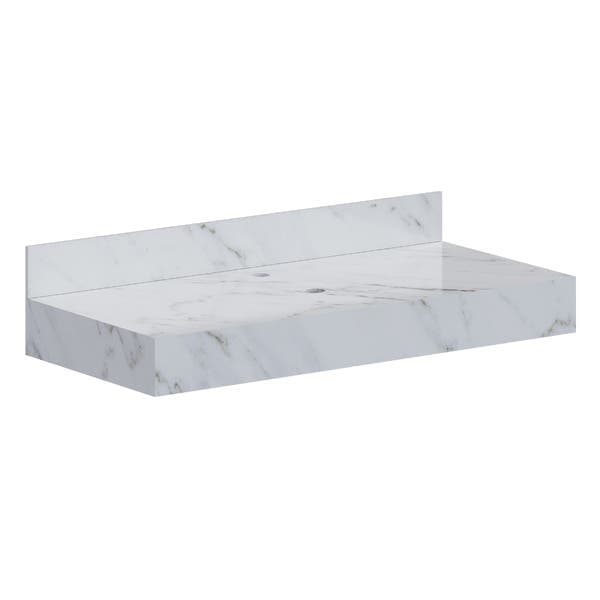 Bancada de Porcelanato para Cuba de Apoio 100x45cm Branco Peri Cozimax