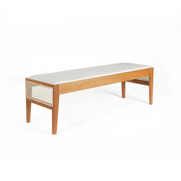 Banco de Jardim em Madeira com 2 Lugares 45x143cm Bege Yasu Naterial