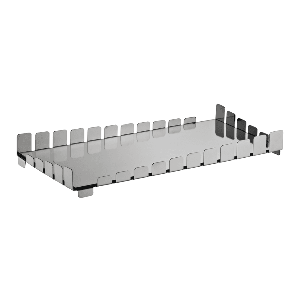 Bandeja Bar Piano Retangular Aço Inox com Espelho Riva 63 cm
