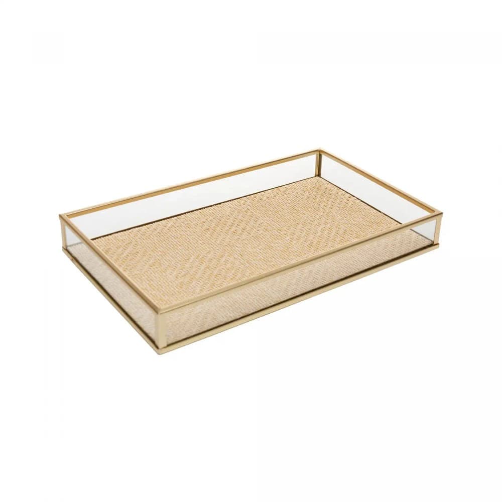 Bandeja Decorativa Toscana 20x10x3cm Dourada Metal - Wolff