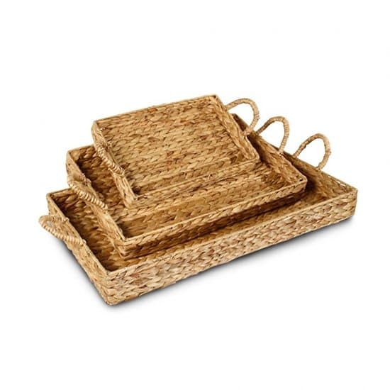 Bandeja em Palha Natural Khulna KZ Home Stock 25x40cm