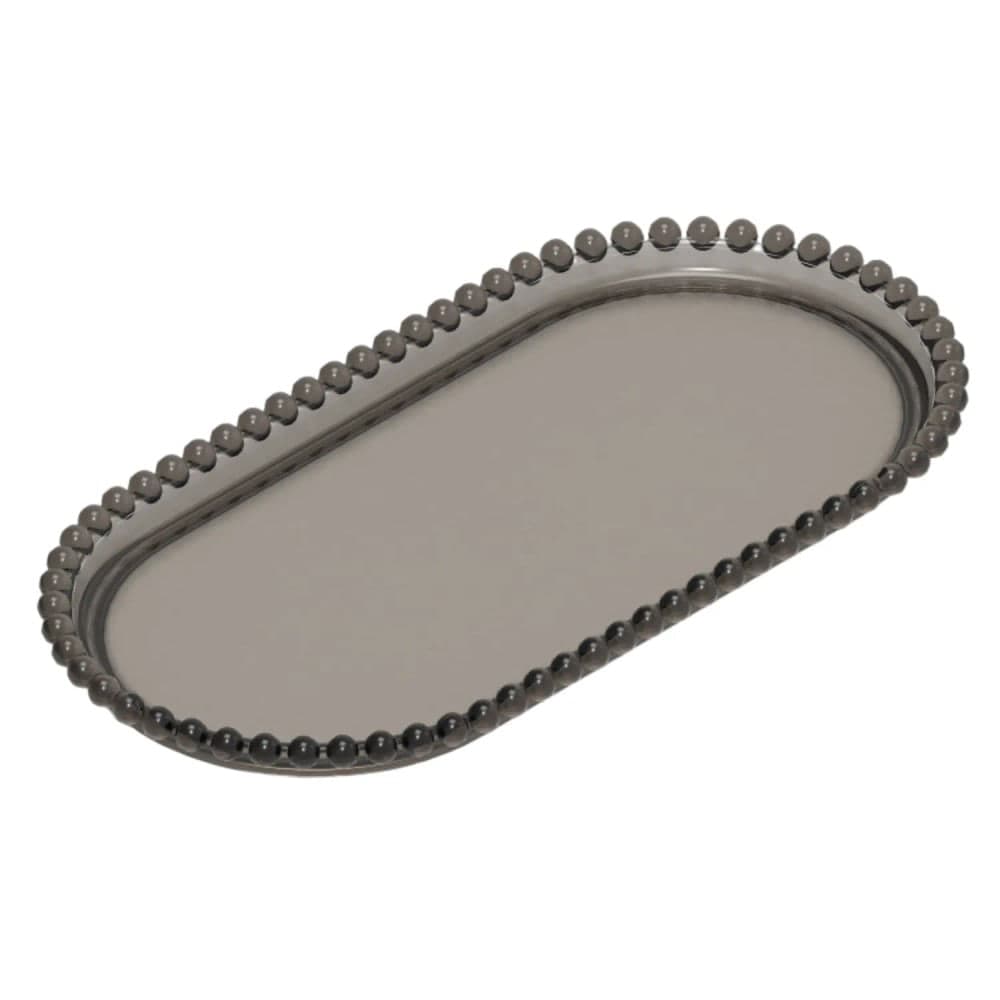 Bandeja Oval 25x13cm Fumê - Honorio