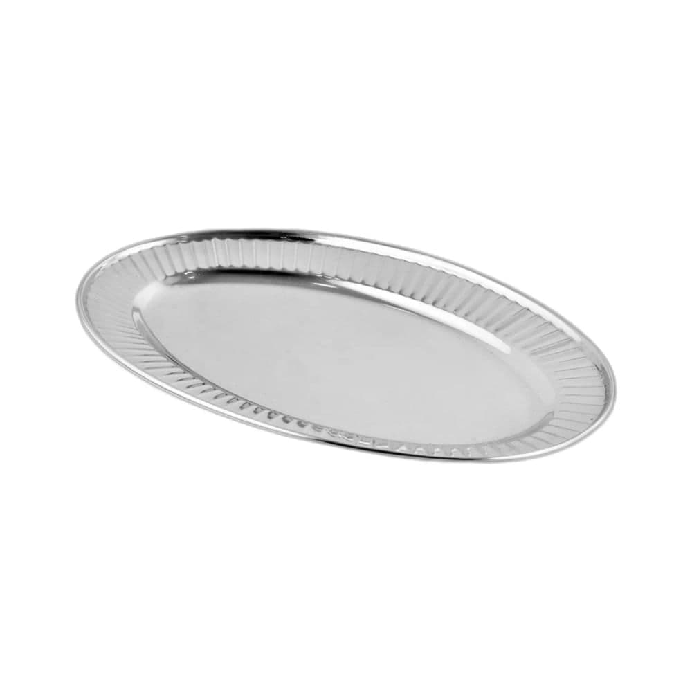 Bandeja Oval Aço Inox 34,5x21,5 - Dolce Home
