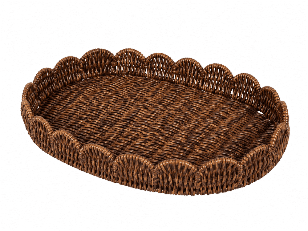 Bandeja Oval em Fibra Sintetica Caramelo 40x30x8,3cm - Entrecasa