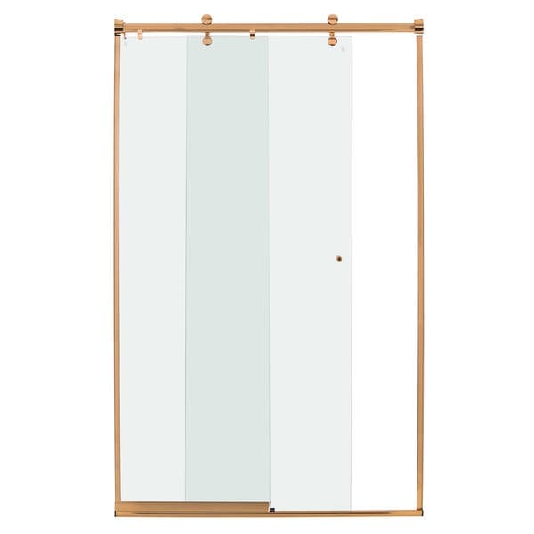 Box para Banheiro 110x190cm Vidro Incolor Frontal de Correr 2 Folhas Rose Gold Elegance Speed Temper