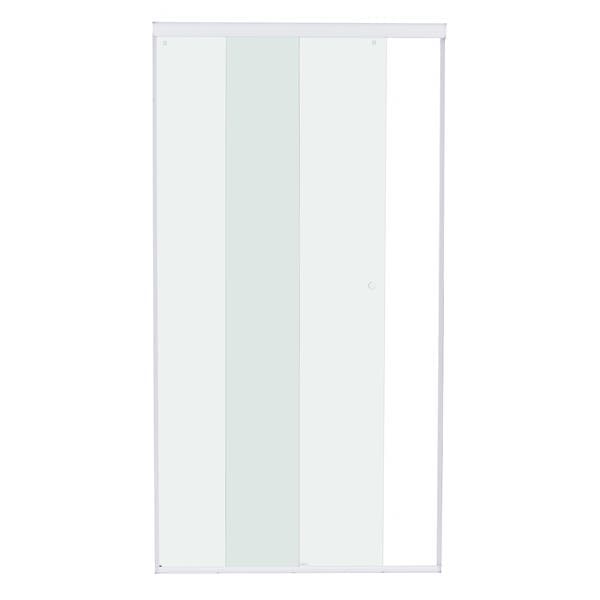 Box para Banheiro 160x190cm Vidro Incolor Frontal de Correr 2 Folhas Branco Simple Speed Temper